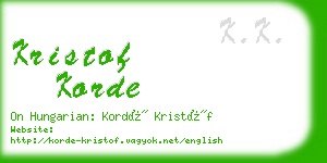 kristof korde business card